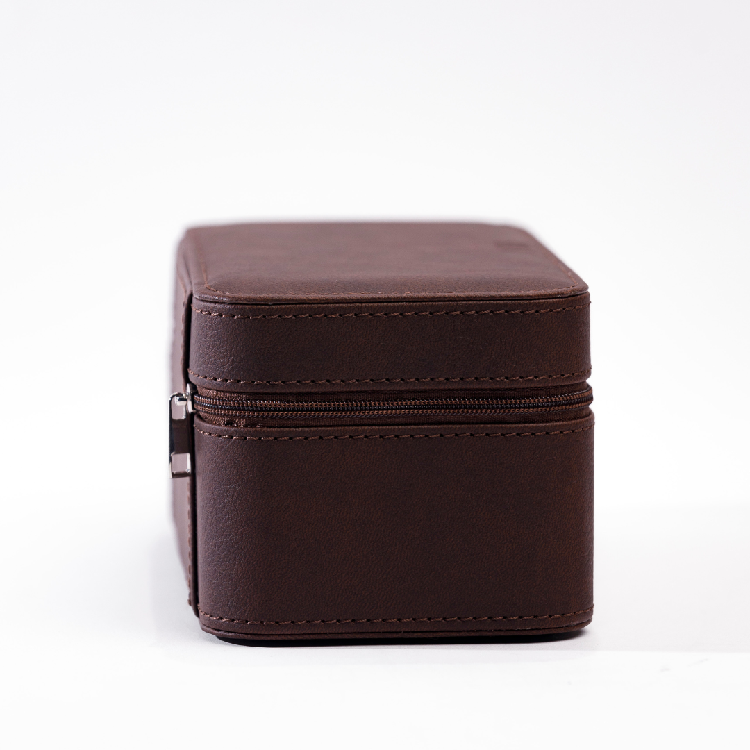Russet Brown Watch Box - 3 Slot