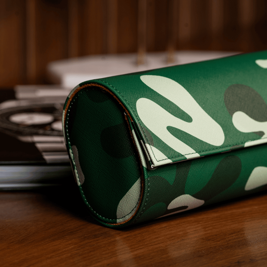 Green Camo 4-slot watch roll