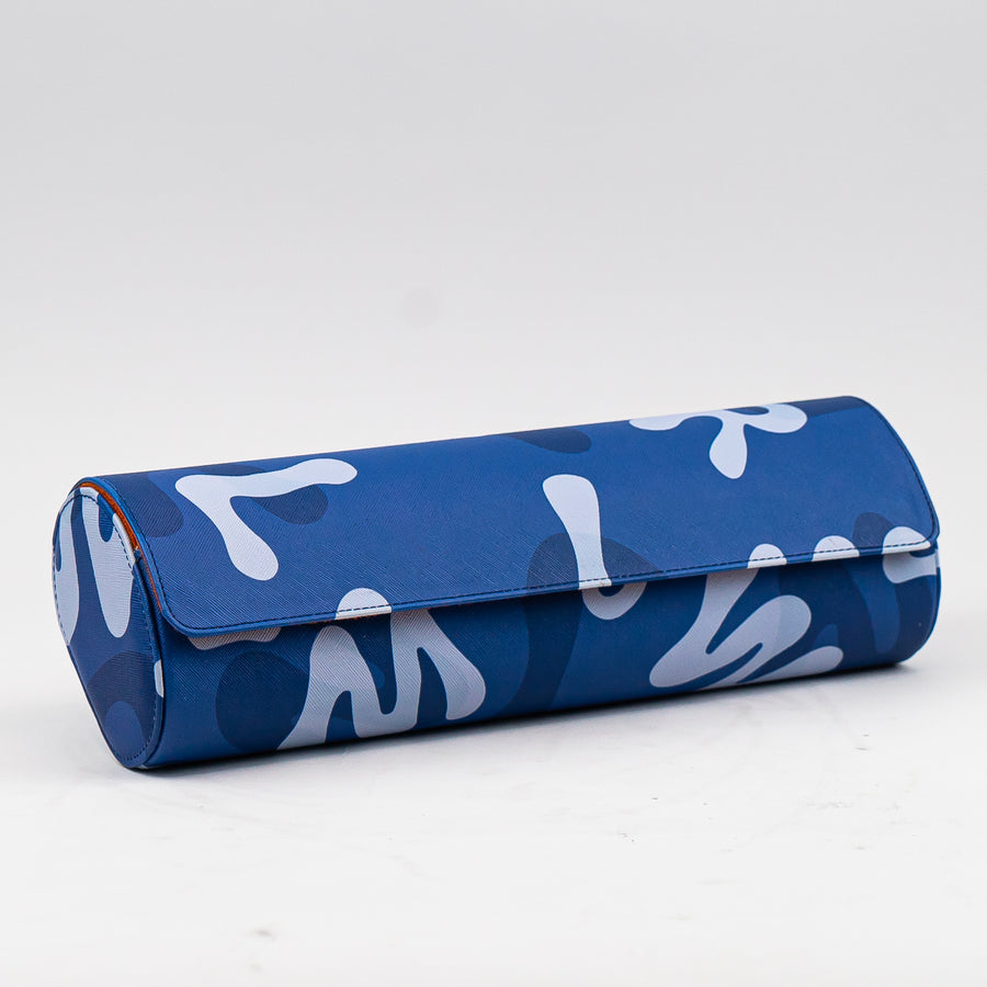 Blue Camo 4-slot watch roll